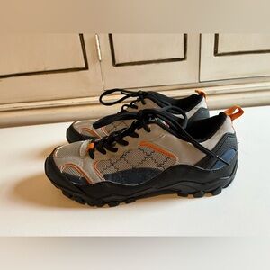 Women’s Swiss Gear Size 6 Blue/gray/orange Lace Up Hiking multi Fabric Shoe